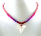 Mako Shark Tooth Pendant Beach Surfer Beads Cords Necklace Women Jewelry BA370