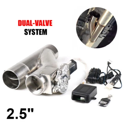 2.5 inch 63mm Exhaust Control Pipe Dual Valve Electric Y Pipe wish Remote - Image 1 of 4