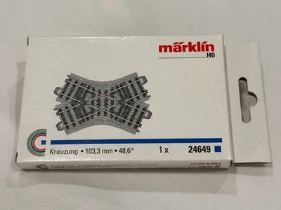 Marklin 24649 HO Scale C Track 48.6 Degree Crossing Track Section - New in Box - Image 1 of 4
