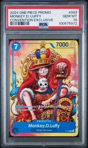 Monkey D. Luffy PSA10 2024 One Piece Promos Convention Exclusive #043 - Picture 1 of 2