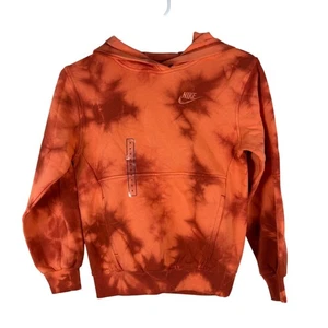 Nike Kids Tie Dye Pullover Hoodie Orange Sweatshirt FZ5493-643 Size Small NEW - Picture 1 of 6