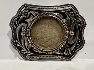 Vintage Silver Color Dollar Western Belt Buckle Solid Metal 1970s Costume Wear - Picture 1 of 8