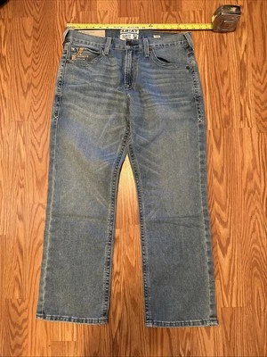 NWT Ariat Men's M7 Slim Fit Straight Leg Stretch Jeans Light Blue 34x30 Durable - Image 1 of 4