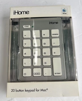 iHome Numeric 20 Button Keypad for Mac IMAC-A210S Wired USB Silver New Sealed - Image 1 of 4