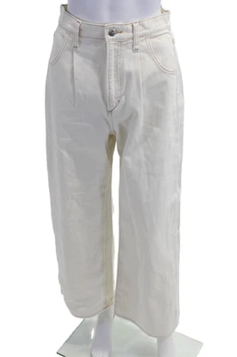 Joes Women Cropped High Rise White Jeans Button 100% Cotton Size 26 - Image 1 of 4