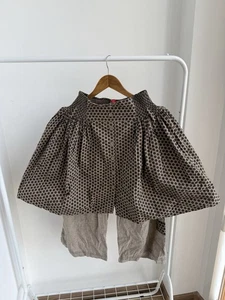 EWA I WALLA ASYMMETRIC OVERSIZED PLATED LAYERED BALLON BUBBLE BREECHES SKIRT - Picture 1 of 18