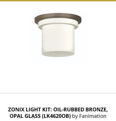Fanimation LK4620OB Zonix Kit de Luz Bronce Engrasado Integrado NUEVO - Imagen 1 de 4