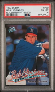 BOB HIGGINSON 1997 FLEER ULTRA PLATINUM MEDALLION P60 /200 TIGERS PSA 6 POP 1 - Picture 1 of 1