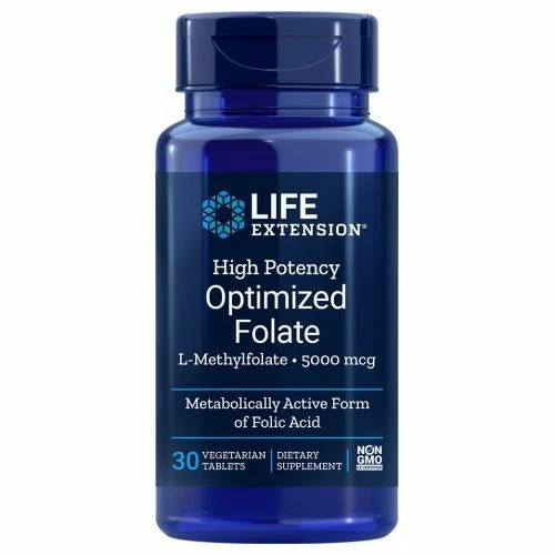 Folato optimizado de alta potencia 8500 mcg DFE 30 comprimidos vegetarianos por Life Extensi Foto 1 de 1