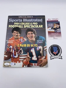 Bernie Kosar Dan Marino Signed Sports Illustrated SI Magazine JSA BAS Miami - Picture 1 of 3
