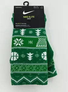Calze uomo Nike Elite Crew 1 paio taglia media 6-8 verdi bianchi SX7866 312 - Foto 1 di 2