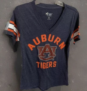Auburn Tigers Bling Logo V neck Tee shirt Small Auburn Tigers Tee Shirt V Neck - Picture 1 of 3