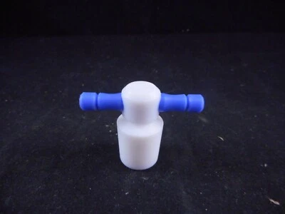 CHEMGLASS Teflon PTFE #16 Standard Taper Stopper Flask Length Blue Handle 1/PACK - Image 1 of 2