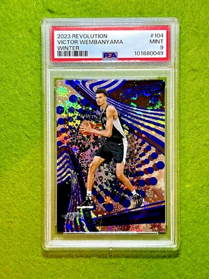 Victor Wembanyama SILVER PRIZM ROOKIE CARD WINTER SNOW PSA 9 RC  2023 Revolution - Image 1 of 4