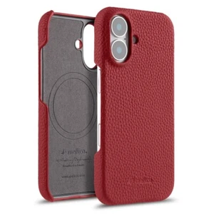 Funda protectora delgada de cuero genuino con patrón de lichi para iPhone 14 15 16 Pro Max - Imagen 1 de 31