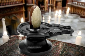 24" Black Marble Shivling Exquisite Spiritual Symbol for Pooja Room & Temple Dec - Picture 1 of 5