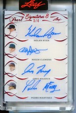 2022 LEAF PEARL SIGNATURES 8 BASEBALL PITCHER AUTOGRAPH RYAN CLEMENS MADDUX 3/4