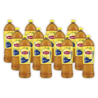 12pc Lipton Ice Tea Lemon Flavoured Low Calorie Drink Beverage Bottles 1.5L • 82$