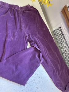 Vintage Purple Corduroy Pants With Elastic Waist Size 8 Women’s - Picture 1 of 8