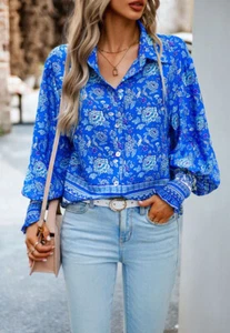 Oriental Floral Collared Shirt - Picture 1 of 29