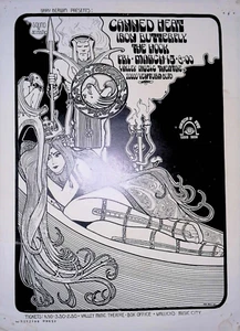 Cartel de concierto CANNED HEAT Iron Butterfly The Hook Los Angeles 8x10 - Imagen 1 de 1