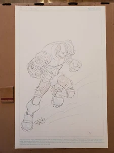 ORIGINAL HARD DRAWN ARTWORK TEEN TITANS CYBORG BY TIM SMITH III 11" X 17" - Picture 1 of 4