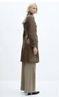 Ladies Mango Trench Coat Faux Leather Brown Large Faux Leather Trench Coat