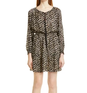 NWT Theory Confetti Print Long Sleeve Silk Blend Dress-Brunch, Travel, Medium - Picture 1 of 16