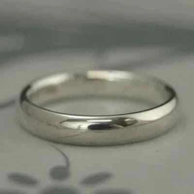 Comfort Fit Ring, Heavy Flat Band 925 Sterling Silver Ring, Handmade Jewelry Gif - Image 1 of 4