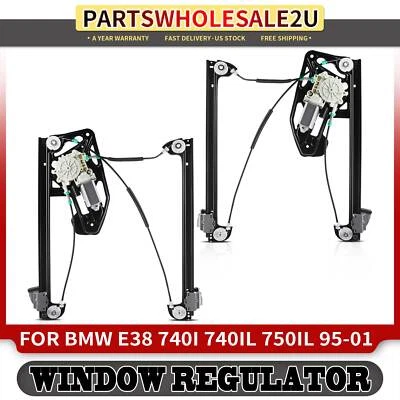 2x Reguladores de ventana con motor para BMW E38 740i 740iL 95-2001 delantero izquierdo y derecho Foto 1 de 4
