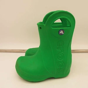 Crocs Handle It Green Rubber Rain Boots Boys C6 - Picture 1 of 7