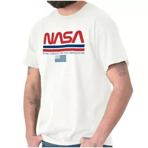NASA Men's Size M Space Program Retro Worm Logo Patriotic Crewneck T Shirt Tee - Picture 1 of 5