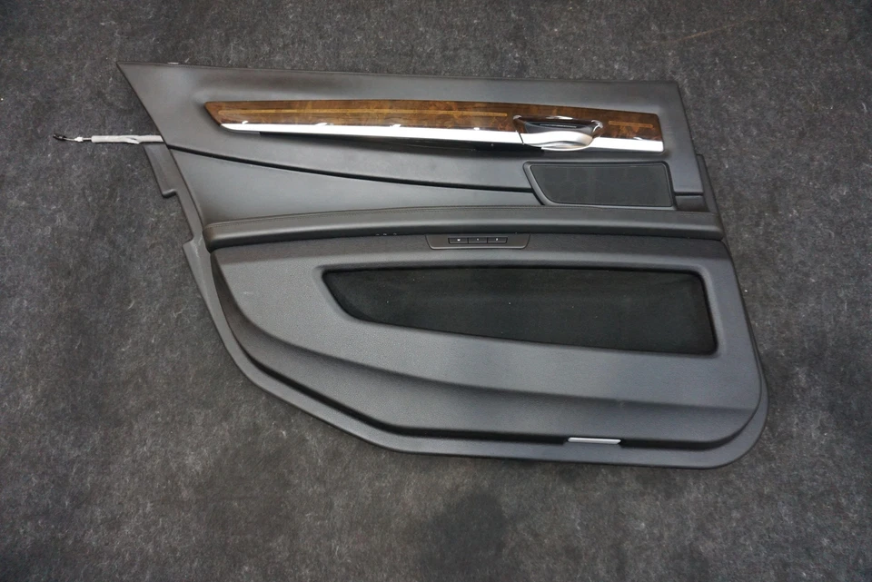 Rear Left Driver Door Interior Trim Panel Black 51429161861 BMW 760i F02 2010-12 - Image 1 of 4