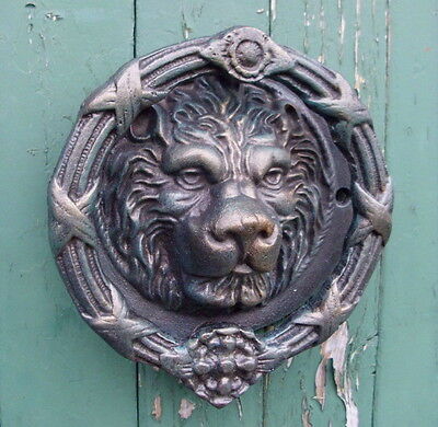 Énorme Heurtoir De Porte Lion Fonte Neuf Antique Nostalgie Style Tête • 39.17€