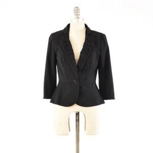 Blazer Casa Blanca Mercado Negro 4 Negro Elástico Traje Manga 3/4 Peplum - Imagen 1 de 6