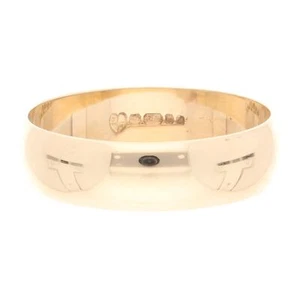 9Carat Yellow Gold D-Shape Wedding Band ( Size V) 5.5mm Wide - Picture 1 of 3