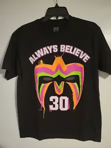 Camisa Para Hombre WWE WWF Ultimate Warrior "Always Believe" 30 Negra Gráfica M Mediana - Imagen 1 de 4