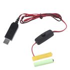 USB to 3V (2x1.5V) LR03 AAA Dummy Battery Eliminators Cable w/ Switches for LED