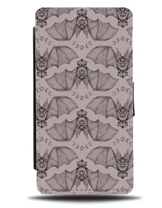 Pastel Peach Bats Flip Wallet Case Girls Grunge Goth Gothic Halloween AU15 - Picture 1 of 3