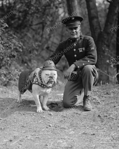 Officer & Dressed Up Dog 1925 Vintage 8x10 Reprint Of Old Photo - Picture 1 of 1