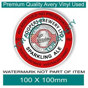 COOPERS BEER SPARKLING ALE DECAL STICKER BAR FRIDGE COOL MANCAVE SHED CAR TRUCK - Bild 1 von 1