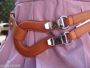 Ralph Lauren Made In Italy Equestrian Calfskin Loop Buckle Belt Leather Small 