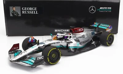 MODELLINO AUTO STATICO MINICHAMPS MERCEDES GP F1 W13E RUSSELL MIAMI 2022 1/18 - Immagine 1 di 4