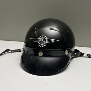 Vintage Harley Davidson Motorcycle Half Helmet Size Large With Removable Visor - Afbeelding 1 van 16