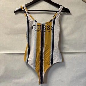 Body Guess Originals 1981 Dorado y Azul Marino Rayas Logo Bordado Extra Pequeño - Imagen 1 de 24