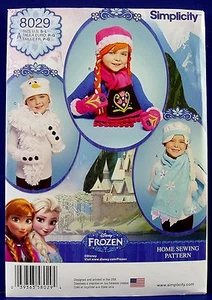 Simplicity Disney Frozen Hat Scarves Mittens Costume Sewing Pattern 8029 Anna - Picture 1 of 2