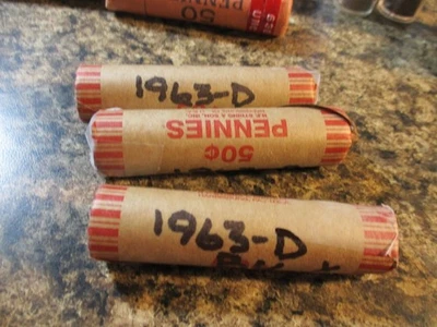 1963-D LINCOLN CENT ROLL GEM BU     AA - Image 1 of 4