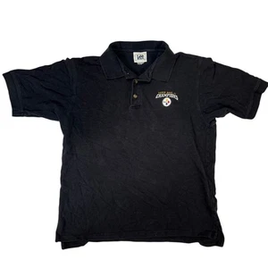 Pittsburgh Steelers Super Bowl XL Champions Black Polo Shirt Men’s Size L - Picture 1 of 7
