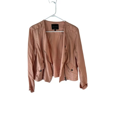 Sanctuary Women's Size Medium Light Pink Soft 100% Lyocell Moto Jacket - Image 1 of 4