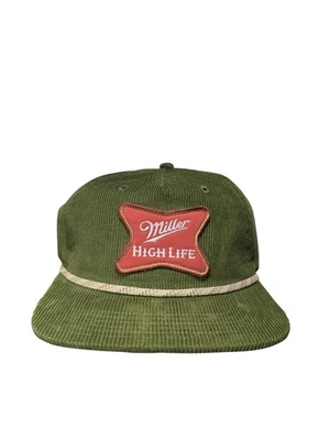 Chapéu de golfe autêntico Miller High Life Patch Snapback verde veludo corda - Imagem 1 de 3